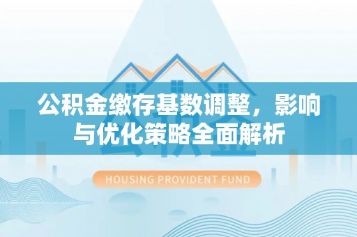且末公积金缴存基数调整，影响与优化策略全面解析