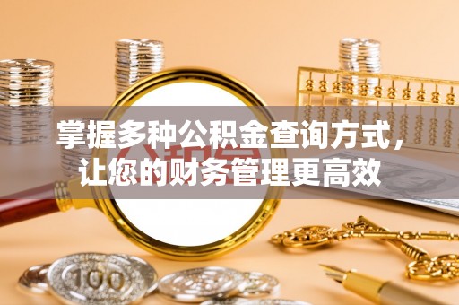 且末掌握多种公积金查询方式，让您的财务管理更高效