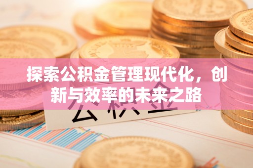 且末探索公积金管理现代化，创新与效率的未来之路