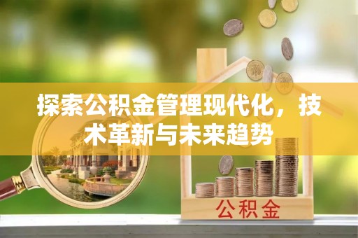 且末探索公积金管理现代化，技术革新与未来趋势