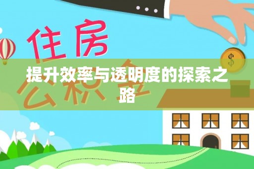 且末提升效率与透明度的探索之路