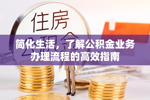 且末简化生活，了解公积金业务办理流程的高效指南