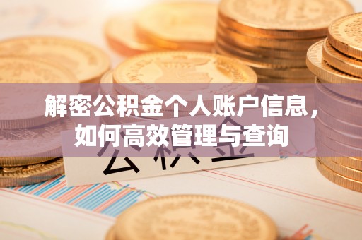 且末解密公积金个人账户信息，如何高效管理与查询