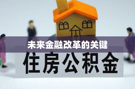 且末未来金融改革的关键