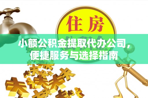 且末小额公积金提取代办公司，便捷服务与选择指南
