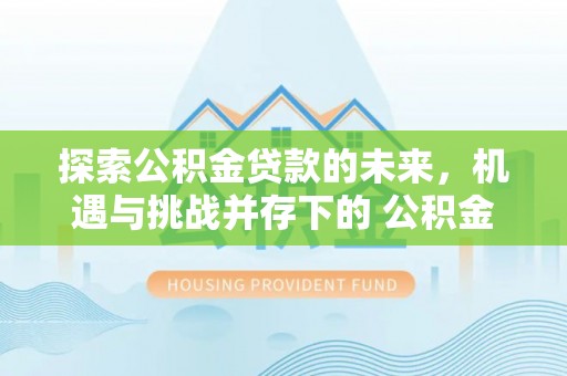 且末探索公积金贷款的未来，机遇与挑战并存下的 公积金贷款风险防控