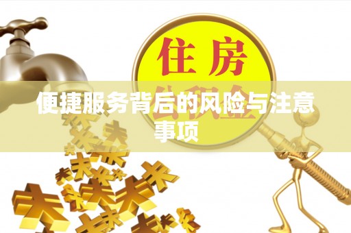 且末便捷服务背后的风险与注意事项